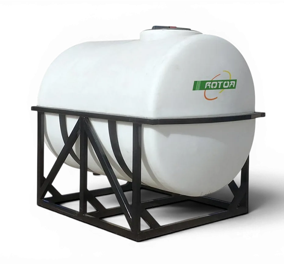 Tanque plástico Horizontal 2.000 litros con cuna metálica - Rotor