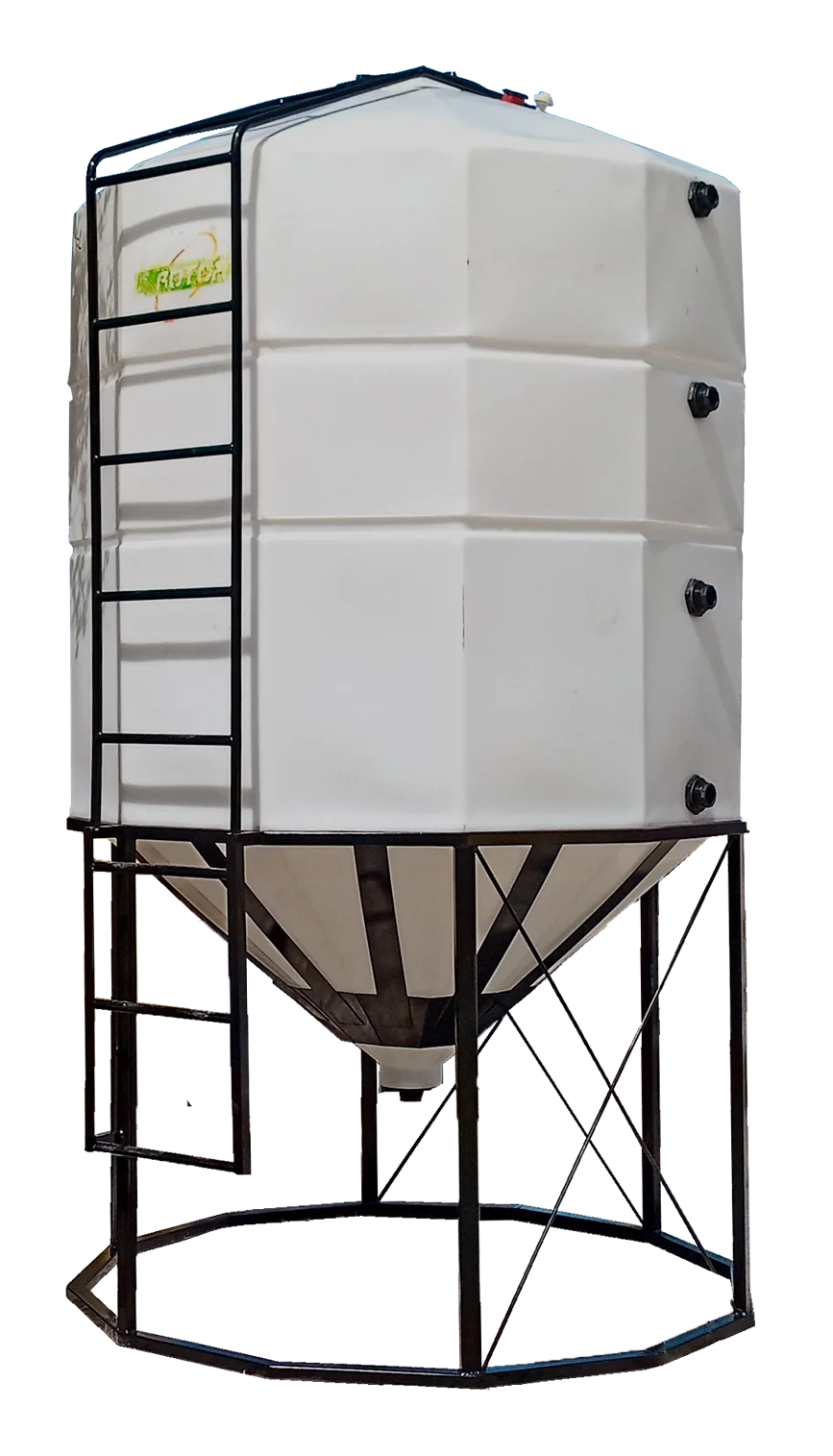Silo de plástico fondo cónico 10000 lts. - Rotor Tanques
