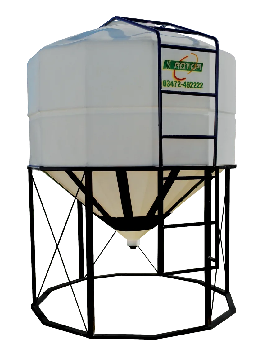 Silo de plástico fondo cónico 6400 lts. - Rotor Tanques