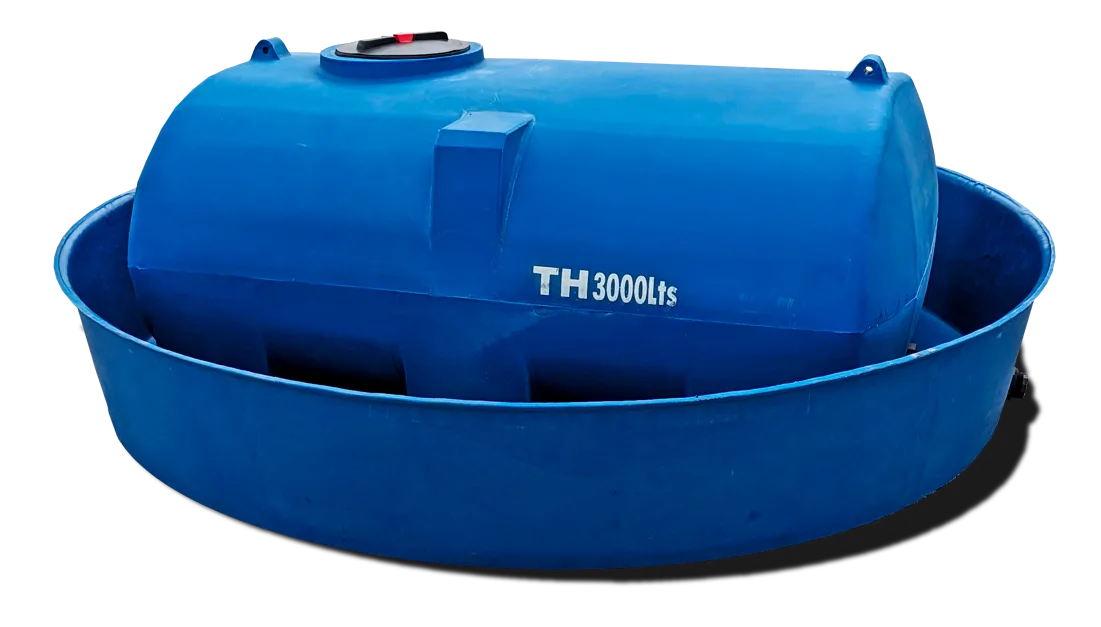 Tanque horizontal 3300 lts con batea antiderrame - Rotor